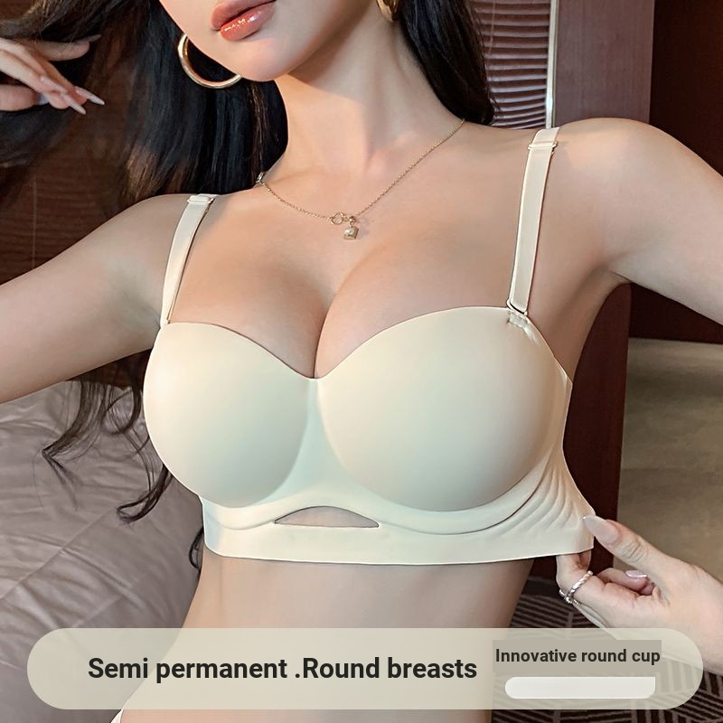 H Half Cup Liền Mạch Quần Lót Nữ Vú Nhỏ Tập Hợp Nhìn Lớn Top Hỗ Trợ Chống Chảy xệ Không Vòng Thép Áo Ngực Gợi Cảm