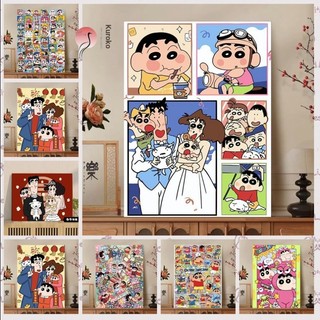 MOZI ✨60 * 75cm / 50 * 60cm Crayon Shin-Chan Kích thước lớn tranh tô màu theo số tranh số hóa bộ tô màu theo số  tự làm Tranh sơn dầu kỹ thuật số Tranh hoạt hình Tranh vẽ tay Tranh tô màu Tranh làm đầy Tranh vẽ kỹ thuật số Phòng tranh sơn dầu