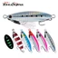 Kim loại jig câu cá dạ quang 1pc với móc hỗ trợ, trọng lượng đa dạng từ 10 đến 60g