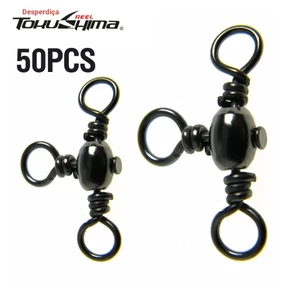 Bộ 50 Đầu Nối Dây Câu Thép Không Gỉ 3 Chiều Xoay Câu Cá Cán Kết Nối T-Turn Nước Mặn Phụ Kiện Câu Cá.