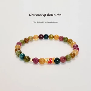 Như nước cá|Cầu Vồng Giả Tourmaline Vòng Tay Nữ Niche Đơn Giản Benming Năm Koi Vòng Tay Ánh Sáng Sang Trọng Chuyển Tất Cả Trận Đấu Quà Tặng Vòng Tay