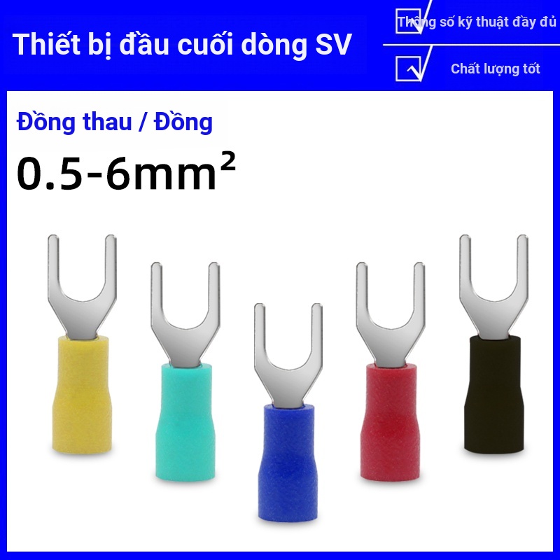 ((10 Chiếc) Thiết Bị Đầu Cuối Báo Chí Lạnh SV1.25-4 / SV1.25-3 / SV1.25-5 Loại Pin Hình Chữ U Cách Nhiệt Chèn Lò Xo Dày 0.5