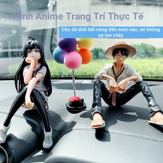 Mô hình nhân vật anime Luffy dễ thương dùng trang trí bảng điều khiển xe ô tô chất lượng cao