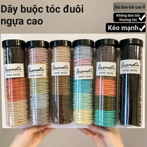 100 gói dây buộc tóc liền mạch, chống trượt, thân thiện tóc, buộc đuôi ngựa cao, ren