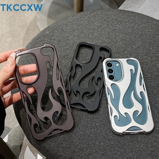 Ốp Điện Thoại Họa Tiết Ngọn Lửa 3D Mới Cho Samsung Galaxy S24 S23 S22 Ulltra A06 A16 A14 A15 A54 A55 Thời Trang Rỗng Mỏng Chống Sốc Bảo Vệ Mềm