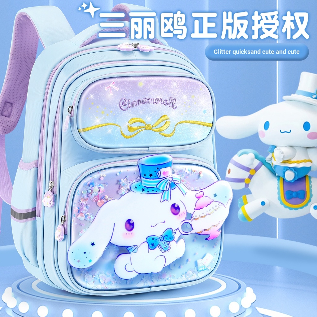 [Sanrio Chính Hãng] Kuromi Schoolbag Nữ Học Sinh Tiểu Học Lớp 1-3 Dễ Thương Giảm Gánh Nặng Nhẹ Ba Lô Bé Gái 2025 Phong Cách Mới Bé Gái Schoolbag