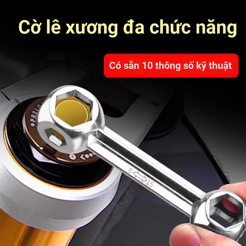 Cờ Lê Xương Đa Năng Lục Giác Vít Dụng Cụ Di Động 10 Trong 1 Xe Đạp Lục Giác Ổ Cắm Cờ Lê Nhỏ