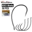 50 Cái / bộ 8003 Móc Câu Cá Thép Carbon Cao Wacky Giun Fishhooks Câu Cá Với Barbs Offset Vòng Tròn Móc