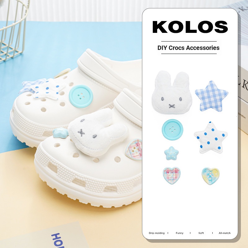 Phụ Kiện Giày Lỗ Miffy Thỏ Ngôi Sao Hoa Dễ Thương, Phù Hợp crocs, DIY, Có Thể Tháo Rời, Phong Cách ins