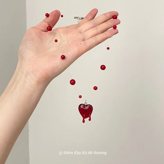 {Lava Heart} Vòng cổ máu nhỏ giọt tình yêu màu đỏ ngọt ngào cổ điển dành cho nữ