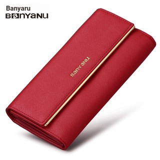Thời Trang Mới Da Thật Chính Hãng Ví Ba Lạnh Nữ Dài Dung Tích Lớn Đa Năng Ví Đựng Tiền Xu