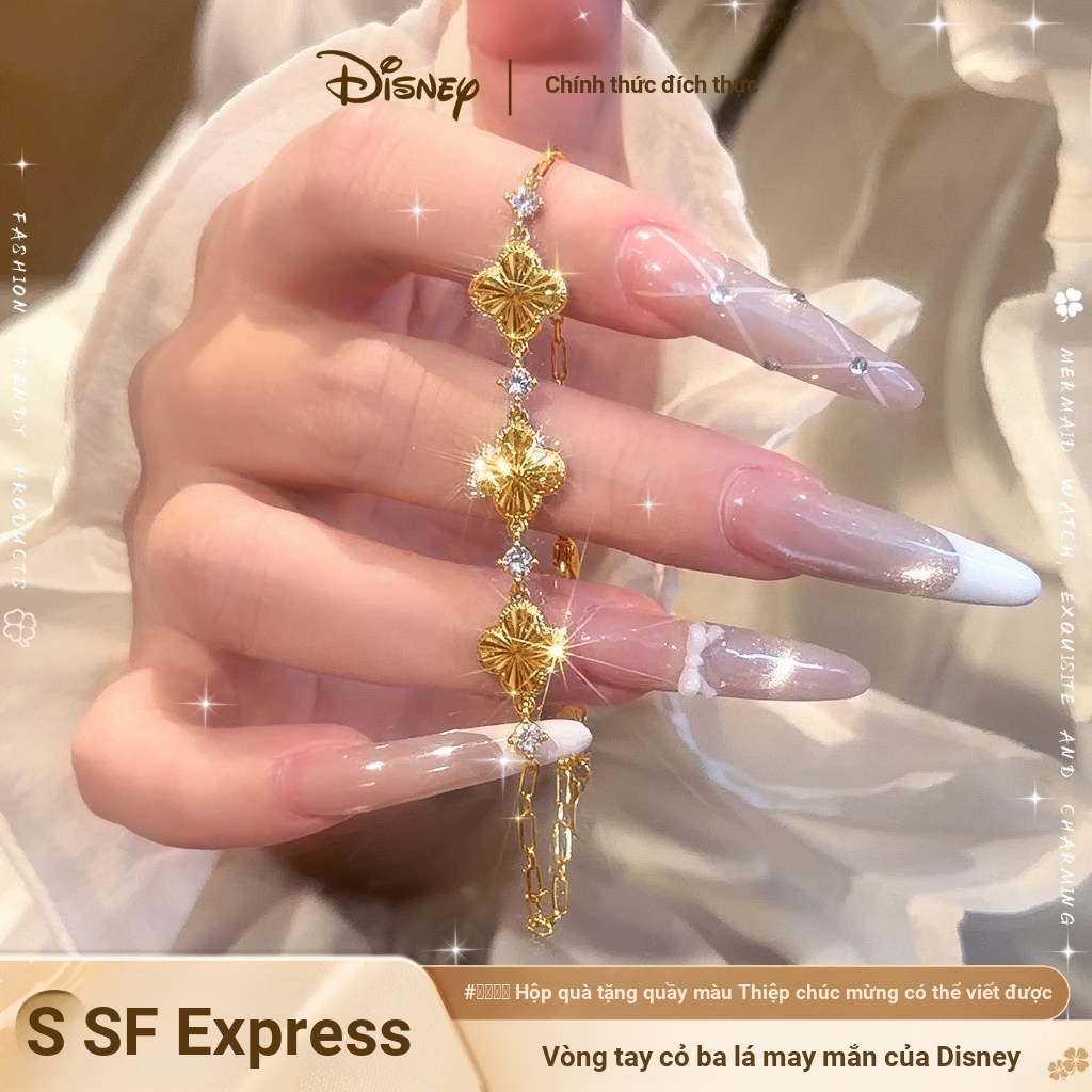 Vòng tay cỏ ba lá Disney nhẹ nhàng sang trọng Niche tinh tế Cảm giác cao cấp 2026 Phong cách mới 520 Quà tặng cho bạn gái