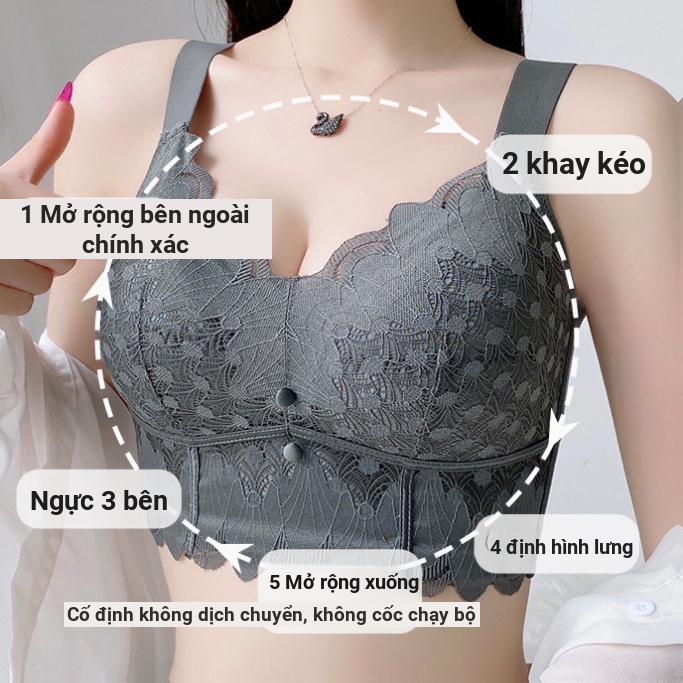 Siêu Mỏng Phong Cách Có Thể Điều Chỉnh Loại Tập Hợp Push-Up Breast Correction Kích Thước Lớn Chống Chảy xệ Quần Lót Nữ Mùa Hè Lớn Ngực Áo Ngực Nhỏ