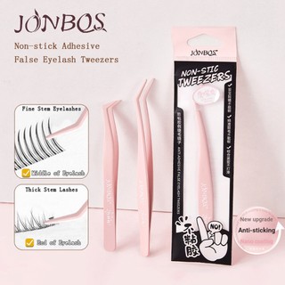 Nhíp lông mi giả dính chống dính JONBOS - Đầu tròn có độ chính xác cao 430 Dụng cụ lông mi chuyên nghiệp bằng thép không gỉ J129