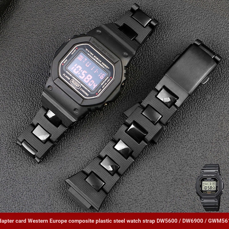 Dây Đeo Bằng Nhựa Thép Không Gỉ 16mm Cho Đồng Hồ Casio dw5600 DW6900 GWM5610 Casio 16mm