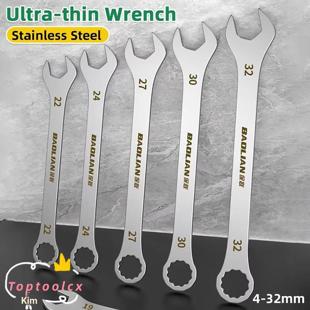 TOPTOOLCX 1 Cái Cờ lê Ratchet, Cờ lê mở siêu mỏng đa chức năng dày 3mm, Cờ lê mở hai đầu 5-32mm Dụng cụ sửa chữa ô tô xe đạp