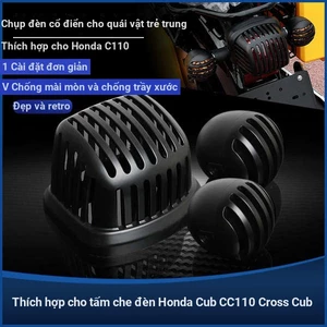 Thích hợp cho Honda cub CC110 sửa đổi màng chắn lưới phía trước và phía sau bọc đèn lái chuyển nước hoa văn sợi carbon đuôi đèn bìa trang trí