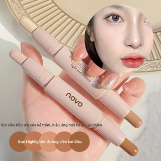 Bút chì tạo đường viền và đánh sáng kép NOVO Bóng tối mũi và đánh sáng che khuyết điểm Bút chì bóng tối cho khuôn mặt trang điểm số 5494