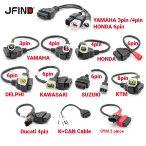 HONDA Dây Cáp Nối Dài Cổng 3pin 4pin 6pin k can Sang Cổng 16pin obd 2 obd2 Cho Xe Mô Tô yamaha & kawasaki