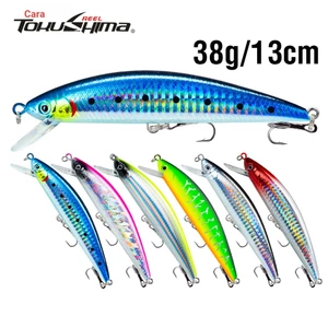 6 Màu 13cm / 38g Chìm Crankbait Minnow Mồi Câu Cá Wobbler Swimbait Với 2 Móc Treble Mồi Cứng Nhân Tạo Cho Cá Hồi Bass Perch Pike.
