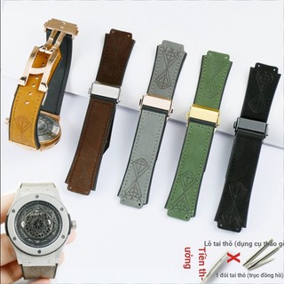 Dây Đeo Đồng Hồ Bằng Da Và Silicon Nhám 22mm Thay Thế Cho Hublot 25 * 19mm