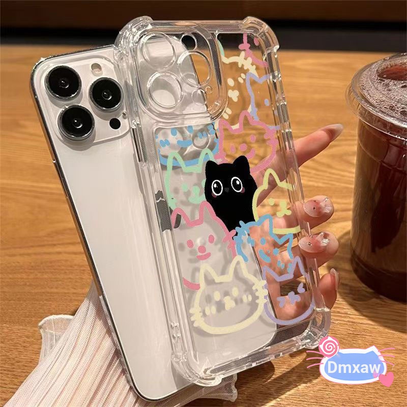 Ốp Lưng Mèo Đen Dễ Thương Cho Samsung Galaxy S9 S8 Plus S9 + S8 + J7 J5 J3 Pro A3 A5 A7 J2 J4 Core J6 A8 Plus J8 J4 + J6 + A6 + J7 J5 Grand Prime Vỏ Trong Suốt Chống Rơi