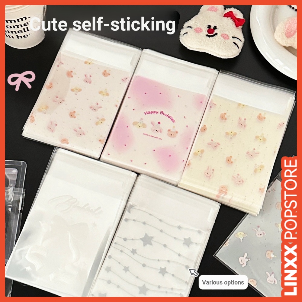 Linxx 50 Tờ Thẻ Tay Áo Bảo Vệ Trang Trí Cho Sưu Tập Album Lưu Trữ Thêu Sò K-Pop Thương Mại Thẻ Ảnh Phụ Kiện Đồ Thủ Công
