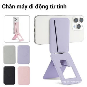 Điện Thoại Từ Đứng Cho IPhone 15 14 13 12 11 Pro Max Plus Máy Tính Để Bàn Điện Thoại Từ Tính Gấp Đứng Magsafe Giá Đỡ Có Túi Đựng Thẻ