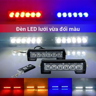 Xe 6LED Trung Quốc Lưới Nhấp Nháy Đèn Cảnh Báo 2 Trong 1 Thay Đổi Màu Điều Khiển Từ Xa Đèn Đường 12-24v
