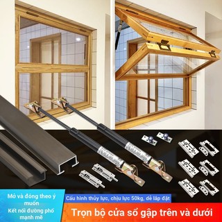 Lên Xuống Cửa Sổ Gấp Trọn Bộ Phụ Kiện Phần Cứng Thanh Giải Trí Cửa Hàng Trà Sữa Khung Gỗ Chắc Chắn Thanh Áp Lực Không Khí Trượt Treo Trượt Đường Trượt