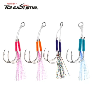 Móc Jigging 10#-20#, thép carbon cao cấp, móc đôi bền bỉ cho câu cá