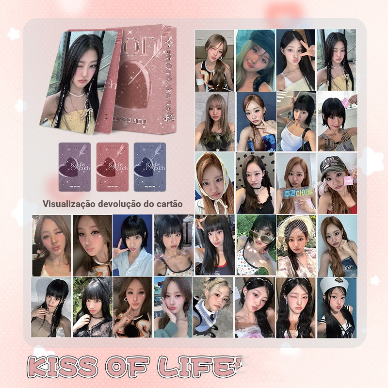 Linxx 50 Chiếc KISS OF LIFE Thẻ Laser Holographic Kpop Photocards Dòng Bưu Thiếp