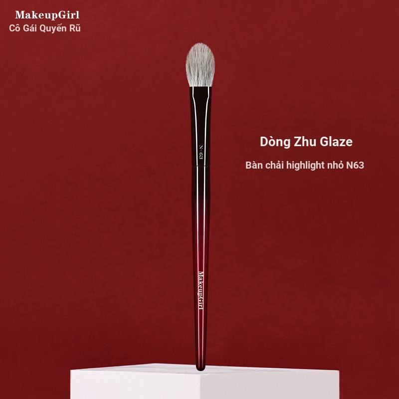 N63 Nhỏ Highlighter & Má Hồng Matte, Cọ Phẳng Đầu Lưỡi, 1 Cây