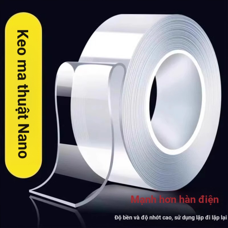 Băng Nano Keo Acrylic Trong Suốt Không Dấu Vết Miếng Dán Chống Thấm Nước Niêm Phong Băng Hai Mặt