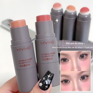 Ge Phấn Má Hồng Dạng Thỏi Hai Đầu Màu Nhung Lì Chống Thấm Nước Phong Cách Hàn Quốc Dành Cho Nữ