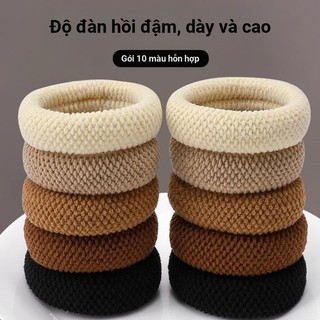 Bộ Dây Buộc Tóc Đậm Độ Đàn Hồi Cao 8 Miếng Liền Mạch Bền Tóc Dây Cao Su Trà Sữa Màu Series 5.13