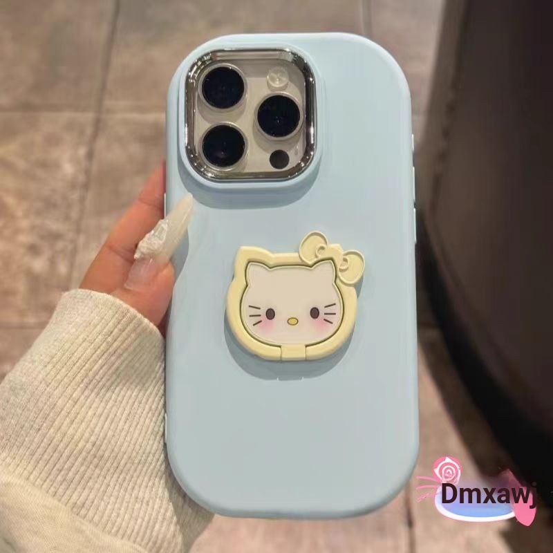 Ốp Điện Thoại Kitty Cat Bow Stand Cho Samsung Galaxy S25 S24 S23 S22 Plus Ultra S21 S20 FE Lite Vỏ Mèo Kitty Có Giá Đỡ Vỏ Mềm Chống Sốc