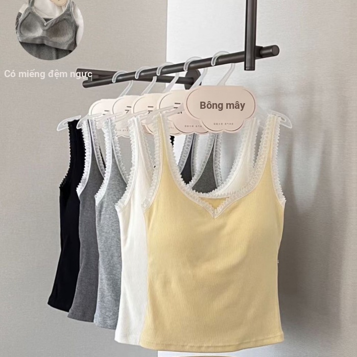 Cổ Áo Mây Cảm Thấy Cotton Ren Camisole Nữ Ren Body Cup Ống Top Quần Lót