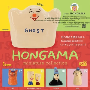 Đồ trang trí nghệ thuật KENELEPHANT HONGMA Nhật Bản Gashapon Ghost Spotted Dog Couple Orange Cat M9V2