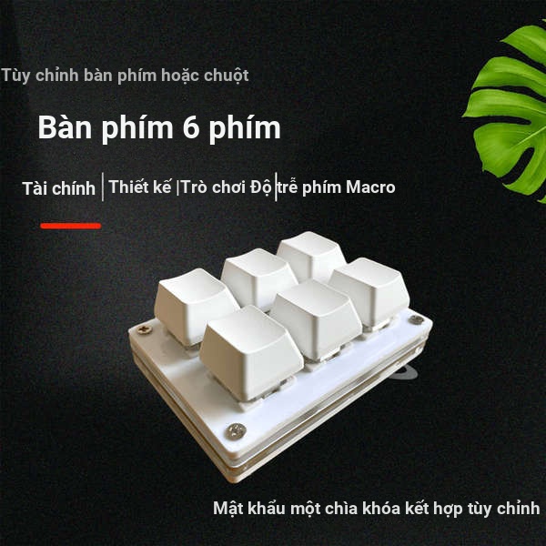 Bàn phím cơ USB mini 6 phím lập trình tùy chỉnh, phím tắt đa phương tiện, mật khẩu 1 nút, dùng cho game/văn phòng