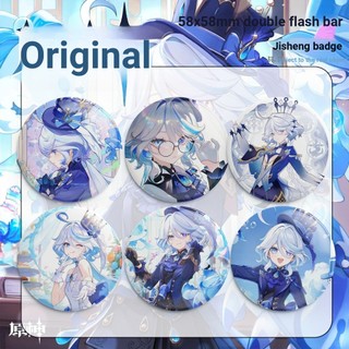 Trò Chơi Genshin Tác Động Furina Huy Hiệu Nút Cài Áo Cosplay Bộ Sưu Tập Đồ Chơi Túi Trang Trí Quà Tặng
