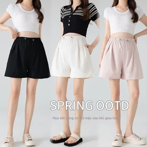 Quần Short Ice Silk Ống Rộng Cho Bà Bầu Mùa Hè