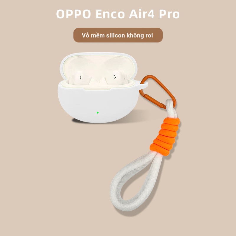 Dành Cho Oppo Enco Air 4 / Air 4 Pro Ốp Lưng Silicon Tai Nghe Vỏ Mềm Tai Nghe Màu Trơn Vỏ Bảo Vệ Chống Sốc Có Dây Buộc