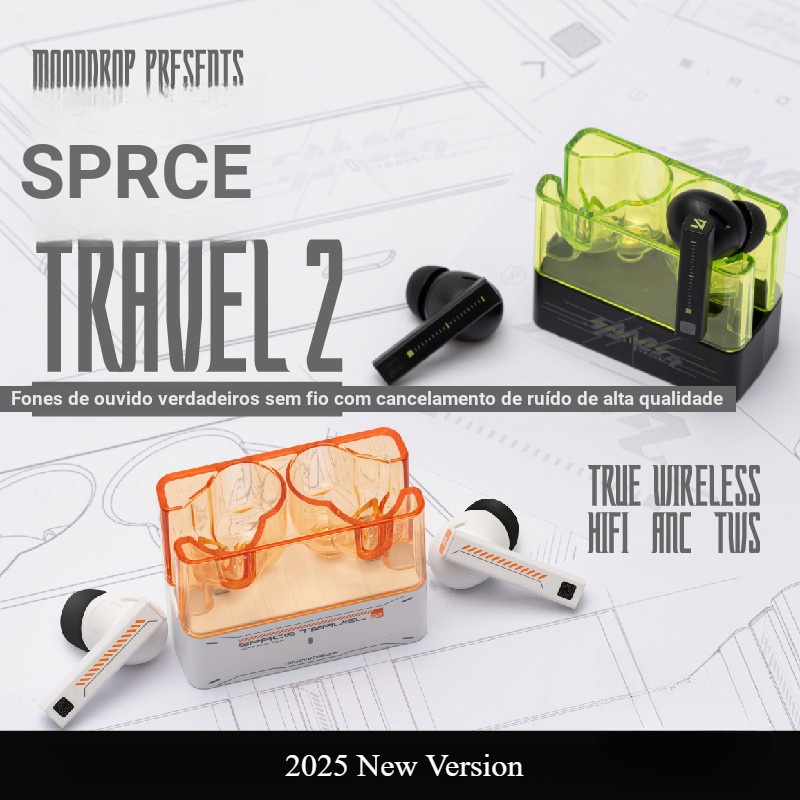 Moondrop SpaceTravel 2 Trò chơi giảm tiếng ồn cuộc gọi không dây đích thực chất lượng cao Tai nghe Bluetooth Du lịch không gian 2