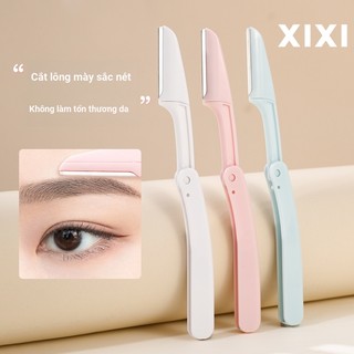 Xixi Dụng cụ mỹ phẩm Bộ dao cạo lông mày bằng thép không gỉ dành cho người mới bắt đầu chống trầy xước dễ sử dụng tiện lợi khi mang theo Tông đơ lông mày gấp 3 chiếc NO.GJ-102