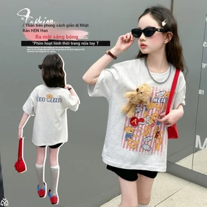 Áo Thun Nữ Tay Ngắn 2026 Xuân Hè Phong Cách Mới Trẻ Em Hoạt Hình In Hình Rời Top