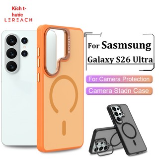 Ốp Lưng Từ Tính Lereach Cho Samsung Galaxy S26 Ultra S26 Plus S26 Acrylic + TPU Ốp Điện Thoại Tất Cả Xung Quanh Chống Sốc Màu Sáng