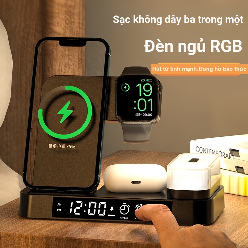 Hàng Mới Về Mới Đế Sạc Không Dây Đa Năng 25W Cho iPhone14 / 13
