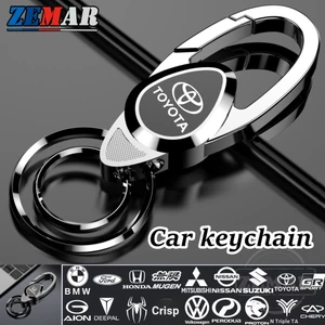 Móc khóa ô tô bằng kim loại Móc chìa khóa xe máy Móc chìa khóa treo cao cấp Họa tiết in Laser cho nhiều mẫu xe hơi