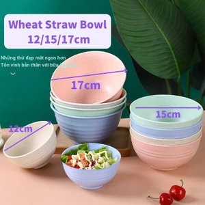 Bát Ăn Cơm Bằng Nhựa Lúa Mạch 12 / 15 / 17cm An Toàn Có Thể Gợn Sóng